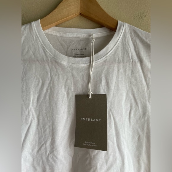 New Everlane Women Organic Cotton Tee Shirt White Size Small - Picture 3 of 8